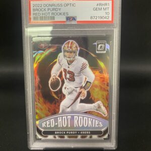 2022 Donruss Optic Red Hot Rookies Brock Purdy - PSA 10 Graded