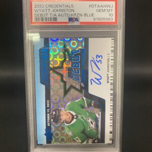 2022 Credentials Debut Ticket Access Autograph Horizontal Blue Wyatt Johnson - PSA 10 Graded