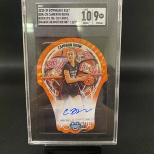 2023-24 Bowman U Best Buckets Die-Cut Autograph Orange Geometric Cameron Brink - SGC 9 Graded Auto 10 Graded