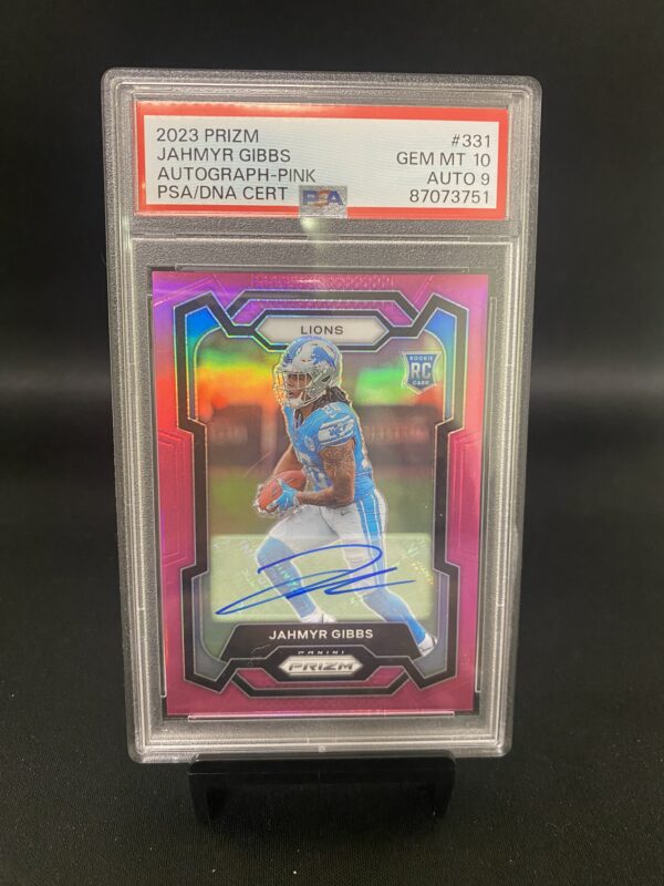 2023 Prizm Autograph Pink Jahmyr Gibbs - PSA 9 Graded Auto 10 Graded